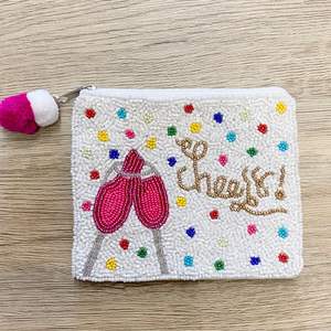 Pochette perlée cowboy multicolore de haute qualité, fabriquée à la main, en toile avec fermeture à glissière. - Product Image 4