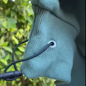 Sweat à capuche pour homme en coton lourd à coupe régulière, délavé à l'acide noir délavé, avec strass, logo personnalisé, uni, teinture unie, pour l'hiver - Product Image 6