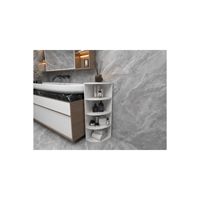 Étagère d'angle multifonctionnelle et bibliothèque blanche au design scandinave, quatre niveaux, solution de rangement démontable