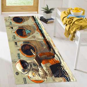 Tapis de buanderie Astronaut : Décoration sur le thème de l'espace et de la science-fiction, tapis imprimé, tapis doux non tissé - Product Image 3