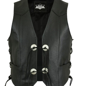 Chaleco y chaleco para hombre de talla grande personalizado OEM GLOBAL EDGE 100% cuero genuino de alta calidad - Product Image 1