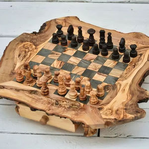 CROCHET JEU D'ÉCHECS EN BOIS PERSONNALISÉ JEU D'ÉCHECS DE GRANDE TAILLE Planche Pliante Pièces d'échecs Jeu de société - Product Image 1