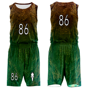 Unisex Custom Basketball Jersey Set Latest Design Reversible Plain Sleeveless 100% Polyester Camouflage Pattern Breathable - Product Image 2