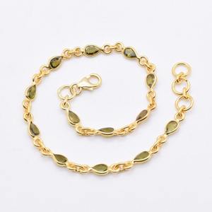 กำไลข้อมือเงินแท้ทำด้วยมือพลอยเพอริดอทเครื่องประดับเงินแท้925เครื่องประดับเงินสเตอร์ลิงเครื่องประดับ925เงินสเตอร์ลิง - Product Image 2