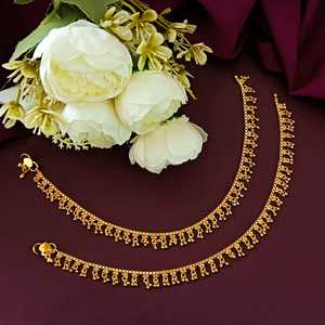 Bola de cuentas de Metal tradicional india con dijes de campana, tobillera nupcial, joyería, mayorista indio, conjunto de joyería para mujer - Product Image 3