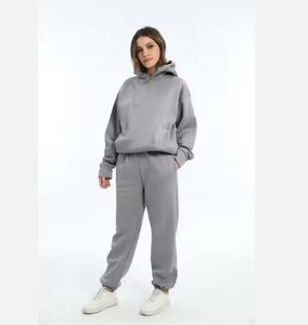 Personnalisé 100% Coton Femmes Slim Styles Survêtements Baggy Pantalons De Survêtement & Sweats À Capuche Cordon Ensembles Décontractés pour Femmes - Product Image 4