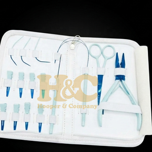New Arrivals Hair Extension <b>Tools</b> <b>Kit</b> Plier Scissors Needles Pouch <b>Mini</b> Hair <b>Tool</b> <b>Kit</b> Stainless Steel Tape Clip Loop - Product Image 4