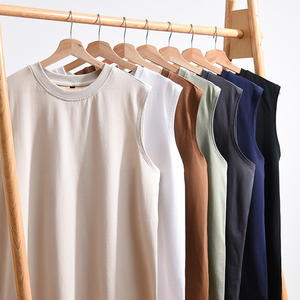 เสื้อกล้ามออกกำลังกายแขนกุดสำหรับผู้ชายเสื้อออกกำลังกายผ้าฝ้ายทรงหลวมสำหรับเล่นยิมเล่นกีฬาพิมพ์ลายได้ตามต้องการ - Product Image 3