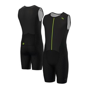 Combinaison de triathlon sans manches pour homme, noir jais, avec short à bretelles et collants intégrés - Product Image 5
