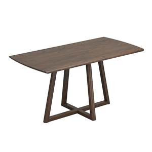 Table à manger minimaliste en bois massif, rectangulaire, 4 places, mobilier de salle à manger moderne, design stable - Product Image 2