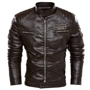 Vêtements d'extérieur pour hommes, veste de moto en cuir, marque tendance, nouveaux vêtements pour hommes, veste en cuir à la mode pour hommes, vestes décontractées Streetwear - Product Image 4