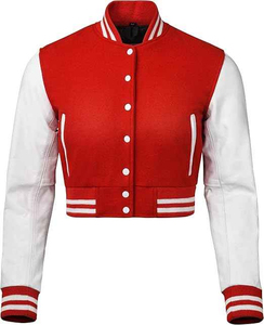 Women's High School Letterman Baseball Style Varsity <b>Jacket</b> ODM OEM Stand Collar Crop Bomber <b>Jacket</b> <b>for</b> <b>man</b> - Product Image 1