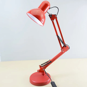 BEL AIR HOME - Antigona - Vintage <b>Retro</b> Articulated LED <b>Desk</b> Lamp , Adjustable 34-67cm , E27 Lighting, Metal, Red - Product Image 2