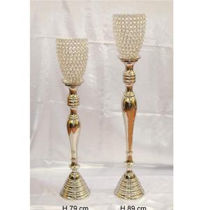 Bougeoir de qualité supérieure pour centre de table maison pilier décoratif haut or centres de table de mariage bougeoir en cristal - Product Image 5