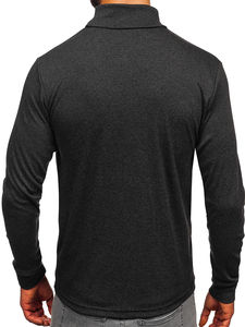 Camiseta de Cuello Alto de Manga Larga para Hombre, Cálida, Antibolitas, de Poliéster/Algodón, Corte Regular, Forrada, de Punto, de Alta Calidad - Product Image 4