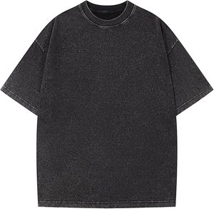 T-shirts à manches longues personnalisés pour hommes, en maille épaisse 300 GSM, avec logo personnalisé, coupe ample et délavée à l'acide, style luxueux - Product Image 5