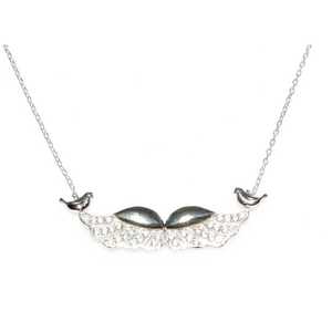 NUSRET Collar con Colgante de Ala de Ángel en Plata de Ley 925, con Zirconia Blanca y Tecnología de Incrustación en Bisel, Diseño Minimalista - Product Image 6
