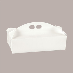 Boîte auto-élevante en carton blanc H60 mm, 150x120, forme rectangulaire, avec poignée, en carton ondulé E recyclé, gaufrée, lot de 10 pièces - Product Image 3