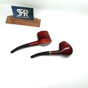 Juego de Pipas de Fumar de Madera Hechas a Mano con Acabado Liso, Diseño de Cuenco Profundo y Tallo Curvo, Ideal para Coleccionistas de Tabaco - Product Image 2
