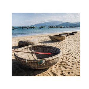 Barco de cesta de bambú vietnamita original para cultura y regalos de Vietnam 100% hecho a mano - Product Image 3