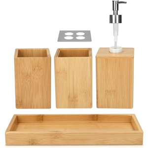 Juego de baño de madera Soporte de jabón y champú hecho a mano de buena calidad Juego de baño de madera de lujo de tamaño personalizado - Product Image 4