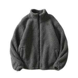 Veste polaire Sherpa coupe-vent d'extérieur pour hommes, manteau à fermeture éclair et col montant, veste d'hiver, manteau de randonnée en polaire, avec blocage des couleurs - Product Image 4
