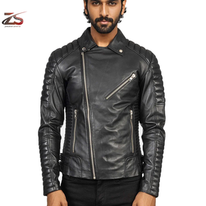 OEM personalizable de talla grande chaqueta de cuero de los hombres transpirable y a prueba de viento Pakistán hecho estilo motociclista - Product Image 3