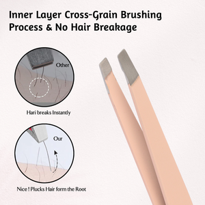 Pince à épiler Stahlmann Pro de haute précision à pointe inclinée en acier inoxydable pour cils, sourcils, barbes et points noirs – Durable - Product Image 2