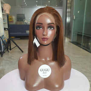 Perruques en cheveux humains vietnamiens bruts doublement étirés Extensions de cheveux vierges lisses Couleur brune Style ondulé profond Fournisseur de haute qualité - Product Image 1