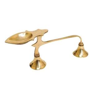 ช้อนทองเหลืองทำด้วยมือของ Shubham ที่เผา Pooja Aarti, เตา Kapoor พร้อมขาตั้งสำหรับตกแต่งบ้าน - Product Image 2