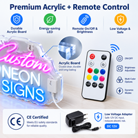 Enseignes néon personnalisées en acrylique certifiées CE, LED avec télécommande, indice de protection IP65, pour la décoration de magasins et entreprises