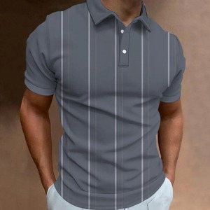 เสื้อโปโลแขนยาวปักลายทางสำหรับผู้ชาย, เสื้อโปโลสวมใส่สบายระบายอากาศได้ดีและใส่ได้หลากหลายฤดูร้อนไซส์ใหญ่พิเศษ - Product Image 2