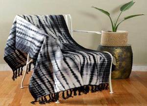 Jeté en coton 100% moderne, écologique, magnifiquement conçu, tie-dye, fait à la main pour canapé, lit et décoration intérieure - Product Image 5