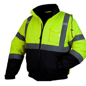 เสื้อมีฮู้ด Hi Viz ของผู้ชายพร้อมเทปสะท้อนแสงปิดซิปเสื้อสวมเพื่อความปลอดภัยทางถนน - Product Image 4