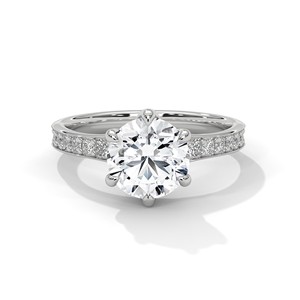 2.0ct Round Brilliant Cut Moissanite <b>Solitaire</b> <b>Ring</b> 925 Sterling <b>Silver</b> Engagement Band - Product Image 2