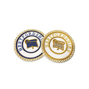Venta caliente Masonic Regalia Insignias Bordado hecho a medida Lingotes de oro Delantal Insignias - Product Image 1