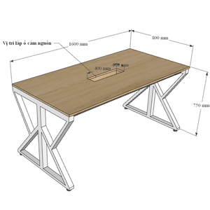Kconcept HBKC041 160x80cm Industrial Modern Style Plywood Conference <b>Table</b> with Iron Legs for <b>Office</b> or Hotel Use - Product Image 6