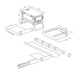 Poêle à <span class=keywords><strong>bois</strong></span> en titane de haute qualité pour camping <span class=keywords><strong>Bushcraft</strong></span> et réchaud de tente en titane ultraléger pour sac à dos - Product Image 4