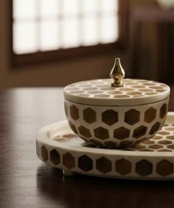 Juego de Quemadores de Incienso Estilo Árabe, Quemador de Incienso Hecho a Mano con Tapa, Caja de Bakhoor y Bandeja para Regalo de Ramadán, Hogar de Oriente Medio y el Golfo - Product Image 3