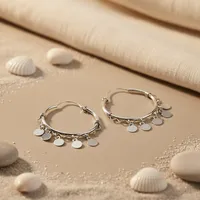 Boucles d'oreilles créoles en or 18 carats et argent 925 pour femme, bijoux pendantes hypoallergéniques avec perles d'eau douce, émeraudes, rubis, diamants et motifs floraux