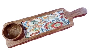 ถาดไม้มะม่วงเคลือบด้วยเรซิ่นพร้อมชามไม้ขนาดเล็กถาดเสิร์ฟทรงสี่เหลี่ยมผืนผ้าพิมพ์ลายดิจิทัลสำหรับสลัดผลไม้ทะเลทรายซอสอาหาร - Product Image 5