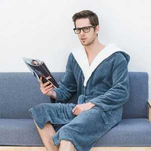 Compre BATA DE SPA de terciopelo de algodón unisex profesional para parejas, albornoz de terciopelo, albornoz transpirable para hombres, servicio OEM, ropa de dormir - Product Image 2