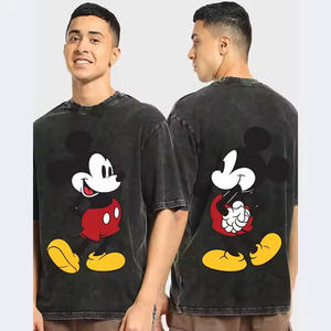 Camiseta de algodón de manga corta para hombre, lavado ácido, 100%, el Mejor Algodón, Impresión de LOGOTIPO personalizado, camisetas lisas de alta calidad con cuello redondo para hombre, MOQ BAJO - Product Image 6