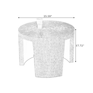 Mesa de Centro Moderna y Elegante de Madera Ecológica con Incrustaciones de Madreperla, Hecha a Mano, Tamaño y Color Personalizables, para Hogar, Oficina, Sala de Estar - Product Image 5