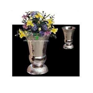 Florero de Metal con acabado plateado para el hogar y el evento de boda, Decoración de mesa, floreros artificiales - Product Image 5