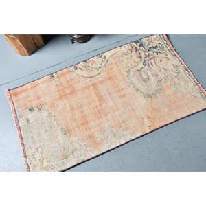 Tapis turc en laine de 21x37 pieds, tapis à tissage plat orange beige, motif patchwork, support en latex pour décorations de salon - Product Image 2
