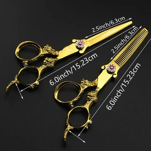 Tijeras de peluquero de nivel superior Tijeras profesionales de acero inoxidable con cuchillas afinadas con precisión, mango ergonómico para mayor comodidad - Product Image 4