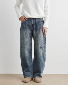 กางเกงยีนส์เอวตรงผู้ชายทรงหลวมสไตล์วินเทจเทรนด์ใหม่ปี2025 - Product Image 1