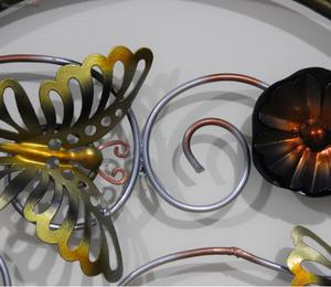 Ak petite feuille en laiton finition multicolore cercles ronds en métal Art mural et décoration murale - Product Image 4