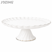 JOZING Assiette à gâteau ronde en céramique de 11,8 pouces, support de service, vaisselle de fête, stock disponible, prix de liquidation d'usine